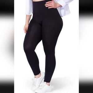 2 Pairs Of Empetua High Waisted Shaping Legging 3x Black Blue